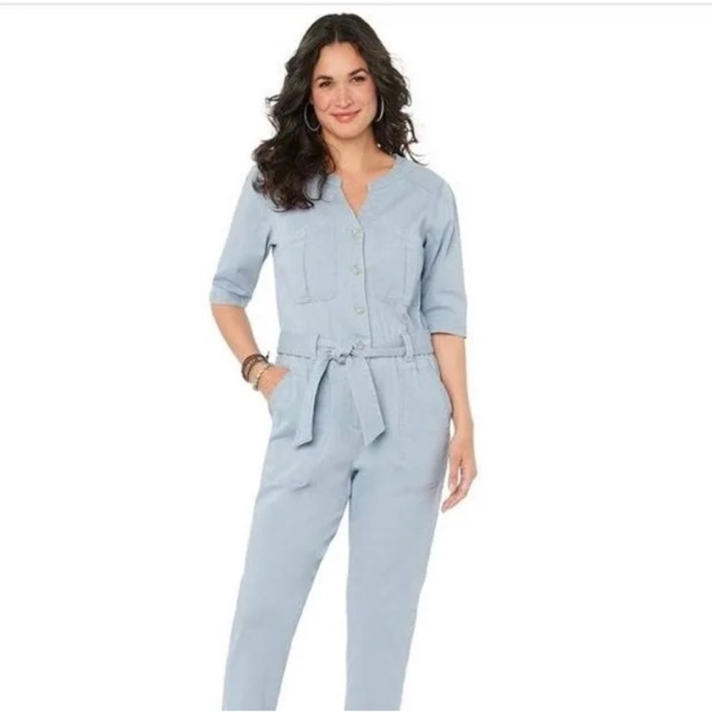 Democracy Light Blue Jumpsuit, Size Large